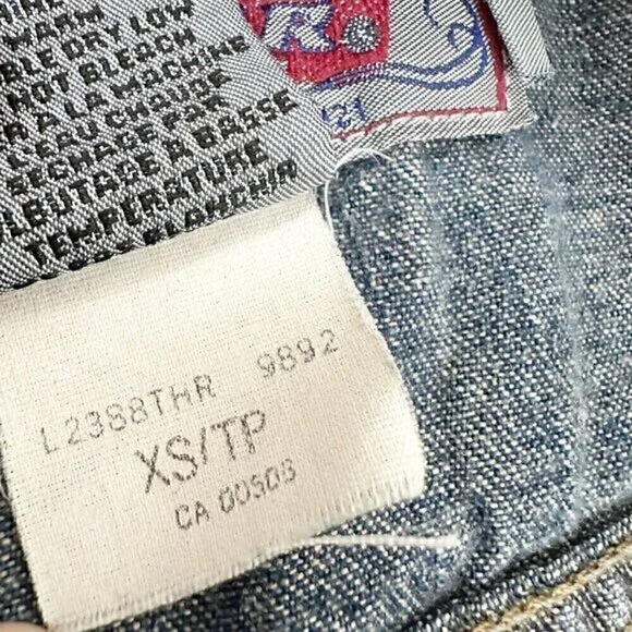 Silver Jeans Button Front Acid Wash Denim Jean Jacket Blue Size Extra Small - Picture 6 of 11